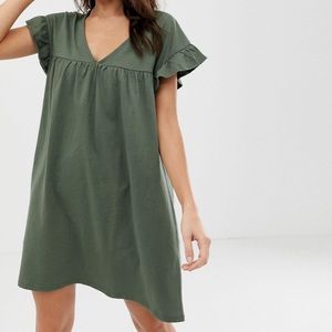 ASOS green slub sleeveless dress